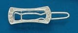 Silver Plate Small Barrette with Eight 1.5mm Swarovski Crystals, 1 3/8 inch long
