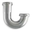 Industrial Grade 1PNL8 J Bend, 20 Gauge, Brass, Pipe Dia 1 1/4 In