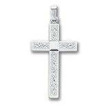 24in Rhodium-plated Cross Necklace