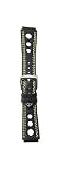 TechnoMarine Black band with yellow contrast stitching and perforated eyelets Genuine leather textured #TSCMH-7654