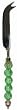 Decorative Stainless Steel Cheese Knife Green Glass Bead Handle Set/2