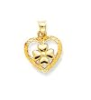 Heart 14kt Yellow Gold Irish Celtic 4 Leaf Clover