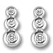 18 carat White Gold 22pts Fine Diamond trilogy brilliant-cut studded drop earrings