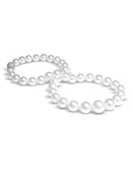 10 x 13mm white silver Australian south sea cultured pearl necklace 18"