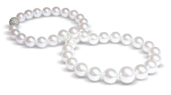 10 x 13mm white silver Australian south sea cultured pearl necklace 18