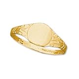 14K Yellow Gold Children's Round Signet Ring - Size 3