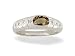 14K White Gold Genuine Oval Smoky Quartz and Diamond Ring