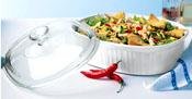 CorningWare 1-1/2-Quart Bake/Serve Dish with Glass Cover, French White