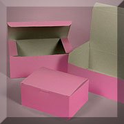 250ea - 8 X 5 X 3 Pink Premium Easy Fold Bakery Box