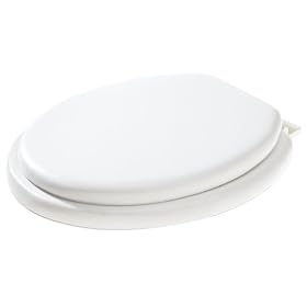 Buy Elongated Soft Toilet Seat with Plastic Hinges, Desert White by Ginsey now!