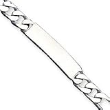 Sterling Silver 8inch Polished Engraveable Figaro Link ID Bracelet