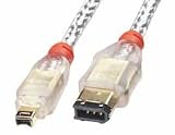 FireWire Cable - Premium 4 Pin Male to 6 Pin Male, Transparent, 0.3m