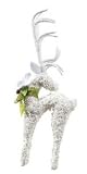 6″ Snow Drift Majestic White Glass Beaded Reindeer Christmas Ornament thumbnail