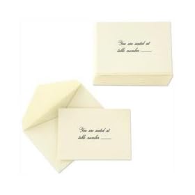 Ecruwhite Script Text Table Cards