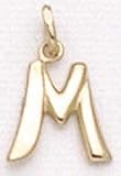 14kt Solid Yellow Gold Initial M Charm - LET150M