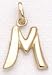 14kt Solid Yellow Gold Initial M Charm - LET150M