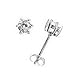 Sterling Silver Small 4mm Round White CZ Prong Set Stud Earrings