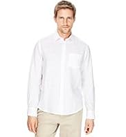 Blue Harbour Pure Linen Button Fastening Plain Shirt