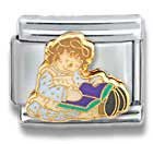 Clearly Charming Raggedy Ann Writing in Her Journal Italian Charm Bracelet Link