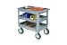Plastic 3 Shelf Tray Service & Utility Cart 8 Inch Pneumatic Caster