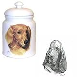 Bloodhound Cookie Jar, Porcelain by Rosalinde (10' X 7')