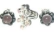 Unique Gift for Her Silver Rosequartz Earrings and Ring (erss029)