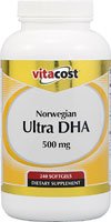 Vitacost Norwegian Ultra DHA -- 500 mg - 240 Softgels