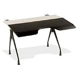 Envelop Desk by Herman Miller White Laminate Top Finish Black Umber Legs with Glides