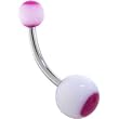 White Puprle Panda Ball Belly Button Ring