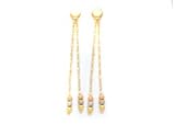 14k Tricolor Beaded Dangling Earrings