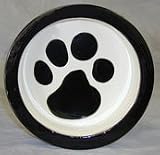 Melia Original Paw Design Ceramic Dog Bowl-BLACK PAW-MEDIUM