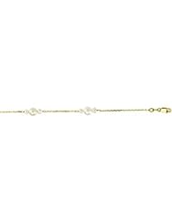 Triple White Freshwater Cultured Pearl Necklace in 14k Yellow Gold