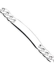 Sterling Silver 8inch Polished Engraveable Curb Link ID Bracelet