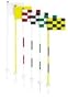 Cupless Jr. Flagstick Practice Green Marker / Checkered Flag Sets (Black/Yellow) - Set of 9