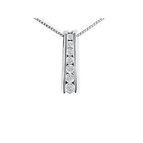 1/4 ctw Diamond Journey Ladder Pendant in 14K White Gold