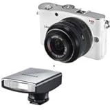 Samsung NX100 AF DSLR 14.6MP Digital Camera (White), APS-C Size CMOS, with 20-50mm Zoom Lens, and Samsung SEF15A A-TTL External Flash