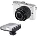 Samsung NX100 AF DSLR 14.6MP Digital Camera (White), APS-C Size CMOS, with 20-50mm Zoom Lens, and Samsung SEF15A A-TTL External Flash