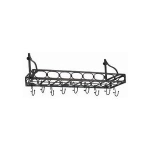 36 x 9 x 11¾ Ant. Bronze Bookshelf Pot Rack w/8 Hooks