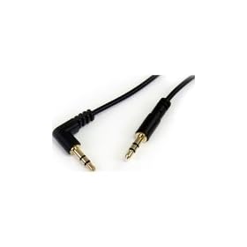 StarTech.com MU3MMSRA Slim 3.5mm to Right Angle Stereo Audio Cable - M M (3 Feet) by 