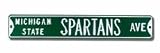 Steel Street Sign: MICHIGAN STATE SPARTANS AVE