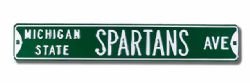 Steel Street Sign: MICHIGAN STATE SPARTANS AVE
