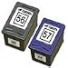 Remanufactured Combo HP C6656A (HP 56) & HP C6657A (HP 57) inkjet cartridge. Pack of 1 Black & 1 Col