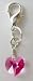 Pet Supplies : Swarovski Crystal Dog Collar Heart Charms-PINK