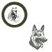German Shepherd 10' Green Plate, Porcelain by Rosalinde (10' diameter)