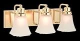 Bathroom Lights Bright Brass, Solid Brass Triple Vanity Light