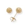 14k Yellow Gold Filigree Design Small to Medium (S/M) Size 5mm Ball Stud Earrings, HypoAllergenic