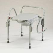 Commode- Arms drop independently Snap on toilet seat. Capacity 300 pounds