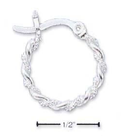 Childrens Toyshop  Jewelry : Sterling Silver 16mm Twisted Hoop With Ropings French Lock Earrings