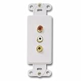 C2G / Cables to Go 3954 Solder Style Decorative Gold Triple RCA Multimedia Insert  (Ivory)