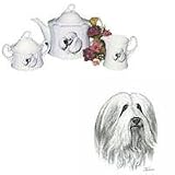 Bearded Collie Tea Set, Porcelain by Rosalinde
